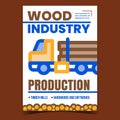 Wood Industry Production Promotional Banner Vector Royalty Free Stock Photo