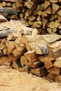 Wood inside sawmill Royalty Free Stock Photo