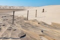 Wood and iron Fence in dunes Royalty Free Stock Photo