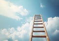 Wood ladder against the blue sky