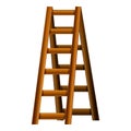 Wood ladder icon, cartoon style