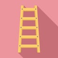 Wood ladder icon, flat style