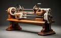 Wood Lathe machine isolated on transparent background.