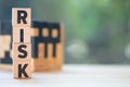 Wood letter block in word risk Royalty Free Stock Photo