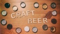 Craft Beer Wood Letters Bottle Caps Royalty Free Stock Photo