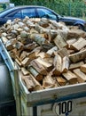 Wood load in a truck Royalty Free Stock Photo