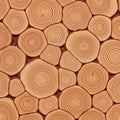 Wood Log Cross Sections With Concentric Growth Rings In Organic Pattern Close Up Royalty Free Stock Photo