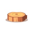 Wood log cut vector image, flat design style illustration Royalty Free Stock Photo