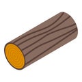 Wood log icon, isometric style Royalty Free Stock Photo