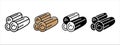 Wood log icon set. Firewood vector icon set. Lumber icons. vector illustration