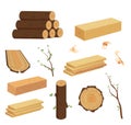 Timber wood set. Royalty Free Stock Photo