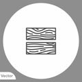 Wood log vector icon sign symbol Royalty Free Stock Photo