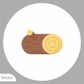 Wood log vector icon sign symbol Royalty Free Stock Photo