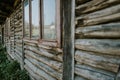 Wood log wall of rural house perfect for background Royalty Free Stock Photo