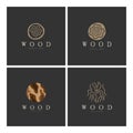 wood logo template icon illustration design vector, used for wood factories, wood plantations, log processing, wood furniture,