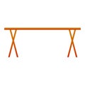 Wood long table icon, cartoon style