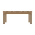 Wood long yard bench icon flat isolated vector