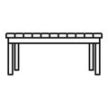 Wood long yard bench icon, outline style