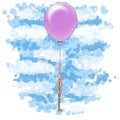 Wood man flying ballon Royalty Free Stock Photo
