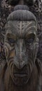 Wood maori mask from god holy