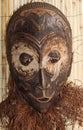 Wood mask used by sorcerers and shamans during ceremonies in Afr Royalty Free Stock Photo