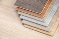 Wood material. Sample of wood laminate, veneer and vinyl texture