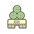 Wood material and sawmill industry vector icon Royalty Free Stock Photo