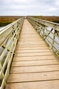 Wood and metal bridge crossing the Rodeo Lagoon towards Rodeo Beach, Headlands, Golden Gate Recreation Area, Marin County, Royalty Free Stock Photo