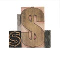 Wood and metal dollar signs