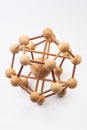 Wood molecular atom in white background