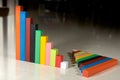 Wood Montessori material for math Cuisenaire rods Royalty Free Stock Photo