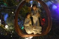 Wood Nativity Christmas Tree Ornament Royalty Free Stock Photo
