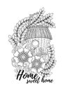 Wood nesting box. Pattern for coloring book, tattoo, poster. Royalty Free Stock Photo