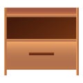 Wood nightstand icon, cartoon style