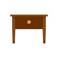 Wood nightstand icon, flat style