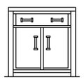 Wood nightstand icon, outline style