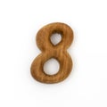 wood number eight on white