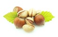 Wood nut and pistachios Royalty Free Stock Photo