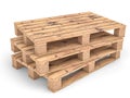 Wood pallet on white Royalty Free Stock Photo