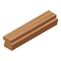 Wood paper material icon, isometric style Royalty Free Stock Photo