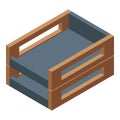 Wood paper tray icon isometric vector. Letter data cabinet