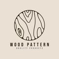 wood pattern, wood fiber, wood texture line art logo icon and symbol vector illustration minimalist design Royalty Free Stock Photo