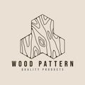 wood pattern line art logo icon and symbol vector illustration minimalist design Royalty Free Stock Photo