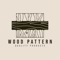 wood pattern line art logo semi vintage icon and symbol vector illustration minimalist design Royalty Free Stock Photo
