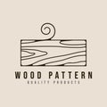 wood pattern for woodworker line art logo icon and symbol vector illustration minimalist design Royalty Free Stock Photo