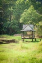 Wood pavilion in park Royalty Free Stock Photo
