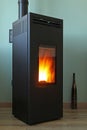 Wood pellet stove as a heating supplement