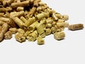 Wood Pellets Against White Backdrop