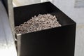 Wood pellets in a smoker pellet box for barbecue Royalty Free Stock Photo