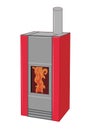 Wood pellett stove isolated Royalty Free Stock Photo